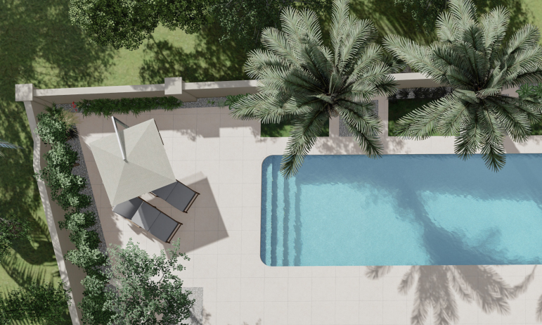 Villa no 20, Pool & landscaping.